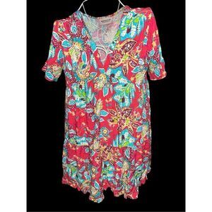 Beautiful UNIQUE BANDITAS FROM MARSEILLE Midi Dress with floral Print pullover s
